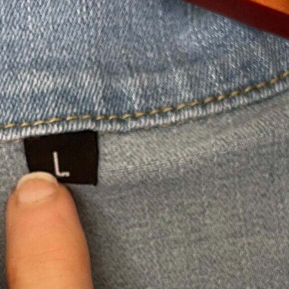 Short Sleeve Light Wash/Rinse Denim Button Down Mini Shirt Dress Belt Loops S - Picture 13 of 13